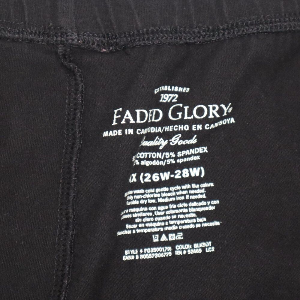 Faded Glory Women's Leggings Black Pull On Size 4x (26W-28W)